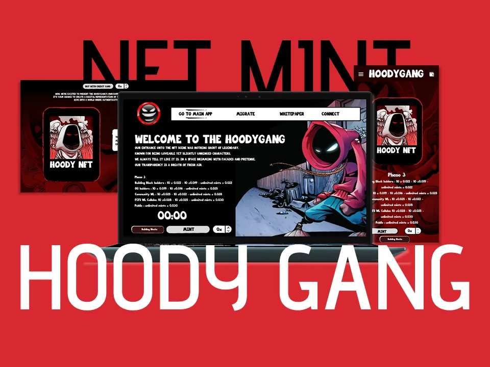 HoodyGang NFT minting site screenshot